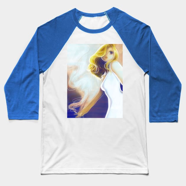 Blonde Cigarette Baseball T-Shirt by saradaboru